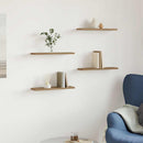 vidaXL 4 db kézműves tölgy színű szerelt fa fali polc 40 x 10 x 1,5 cm