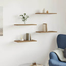 vidaXL 4 db kézműves tölgy színű szerelt fa fali polc 40 x 20 x 1,5 cm