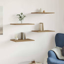 vidaXL 4 db kézműves tölgy színű szerelt fa könyvespolc 40x30x1,5 cm