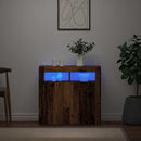vidaXL antik fa színű szerelt fa tálalószekrény LED-ekkel 80x35x75 cm