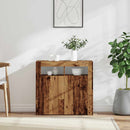 vidaXL antik fa színű szerelt fa tálalószekrény LED-ekkel 80x35x75 cm
