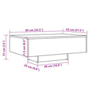 vidaXL antik fa színű szerelt fa dohányzóasztal 85 x 55 x 31 cm