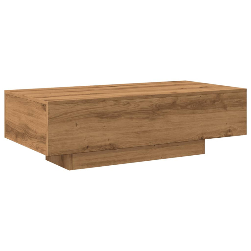 vidaXL kézműves tölgy színű szerelt fa dohányzóasztal 100x49,5x31 cm