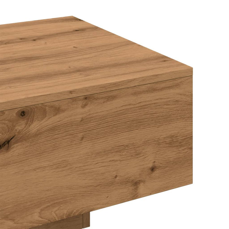 vidaXL kézműves tölgy színű szerelt fa dohányzóasztal 100x49,5x31 cm