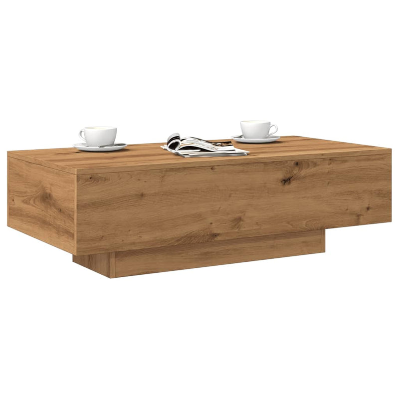 vidaXL kézműves tölgy színű szerelt fa dohányzóasztal 100x49,5x31 cm