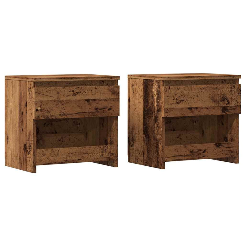 vidaXL 2 db antik fa forgácslap éjjeliszekrény 40 x 30 x 39 cm