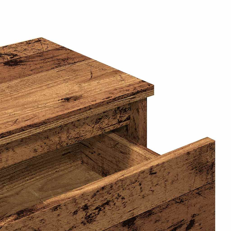 vidaXL 2 db antik fa forgácslap éjjeliszekrény 40 x 30 x 39 cm