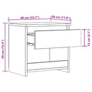 vidaXL kézműves tölgy színű szerelt fa éjjeliszekrény 40x30x39 cm
