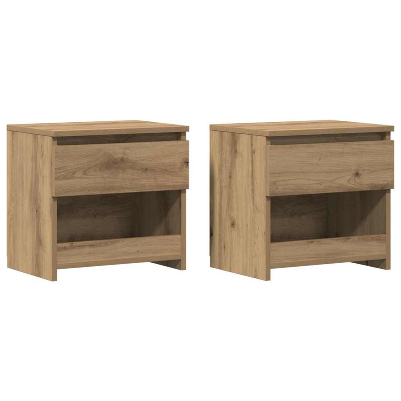 vidaXL éjjeliszekrények 2 db Artisan tölgy 40x30x39 cm műfa