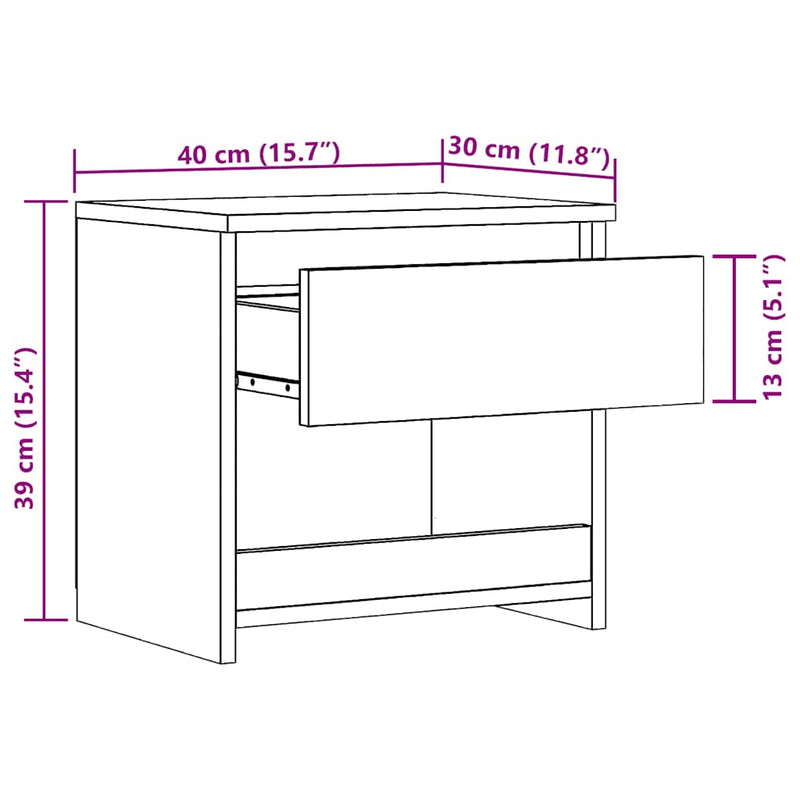 vidaXL éjjeliszekrények 2 db Artisan tölgy 40x30x39 cm műfa
