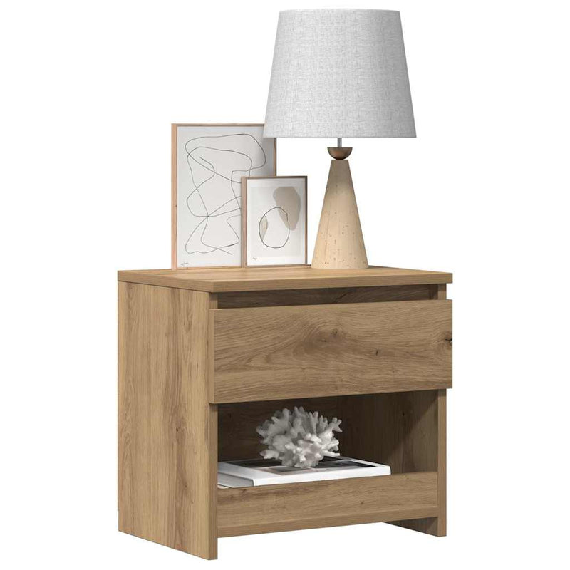 vidaXL éjjeliszekrények 2 db Artisan tölgy 40x30x39 cm műfa