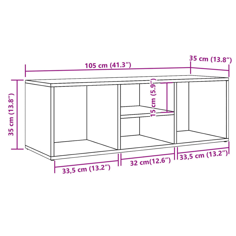 vidaXL antik fa színű szerelt fa cipőtároló pad 105 x 35 x 35 cm