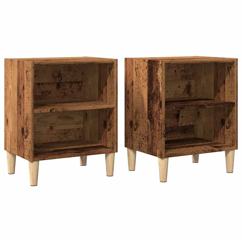 vidaXL éjjeliszekrények 2 db Régi fa 40x30x50 cm Gépesített fa