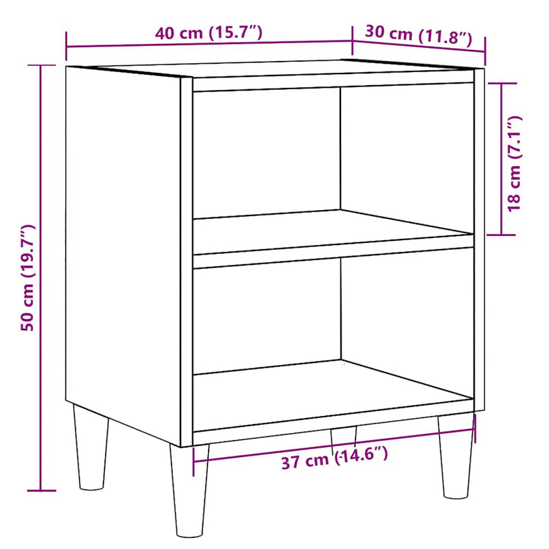 vidaXL éjjeliszekrények 2 db Régi fa 40x30x50 cm Gépesített fa