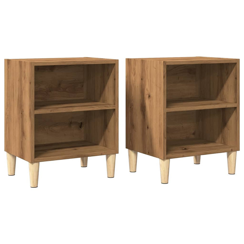 vidaXL éjjeliszekrények 2 db Artisan tölgy 40x30x50 cm műfa
