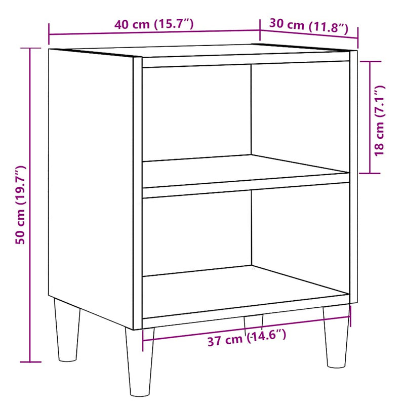 vidaXL éjjeliszekrények 2 db Artisan tölgy 40x30x50 cm műfa