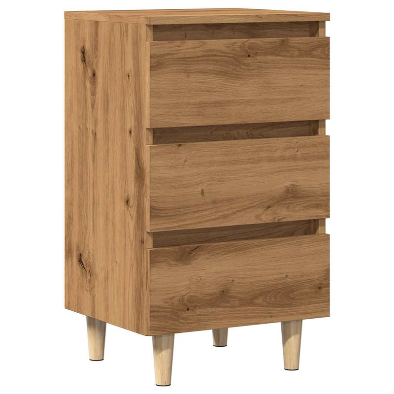 vidaXL kézműves tölgy színű szerelt fa éjjeliszekrény 40x35x69 cm