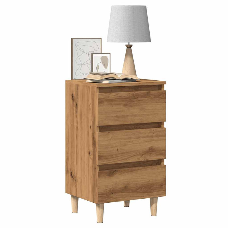 vidaXL kézműves tölgy színű szerelt fa éjjeliszekrény 40x35x69 cm