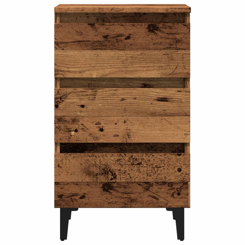 vidaXL antik fa színű éjjeliszekrény fémlábakkal 40 x 35 x 69 cm