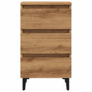 vidaXL kézműves tölgy színű éjjeliszekrény fémlábakkal 40 x 35 x 69 cm