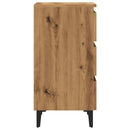 vidaXL kézműves tölgy színű éjjeliszekrény fémlábakkal 40 x 35 x 69 cm