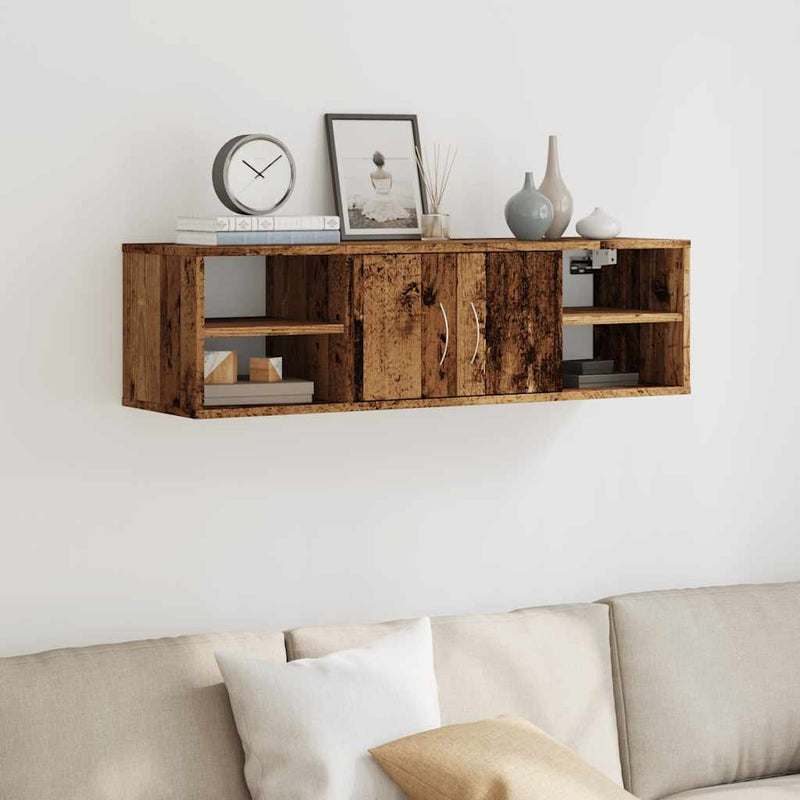 vidaXL antik fa színű szerelt fa faliszekrény 101x30x29 cm