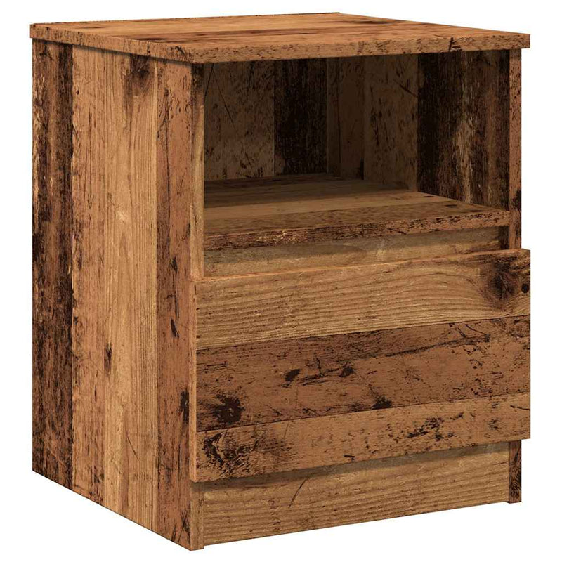 vidaXL 2 db antik fa színű szerelt fa éjjeliszekrény 40 x 40 x 50 cm