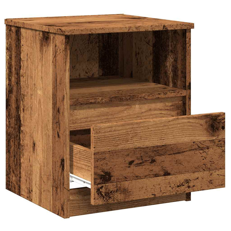 vidaXL 2 db antik fa színű szerelt fa éjjeliszekrény 40 x 40 x 50 cm