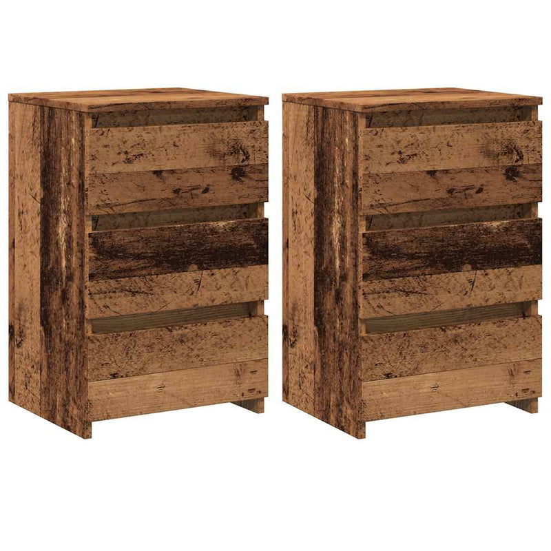 vidaXL 2 db antik fa színű szerelt fa éjjeliszekrény 40x35x62,5 cm