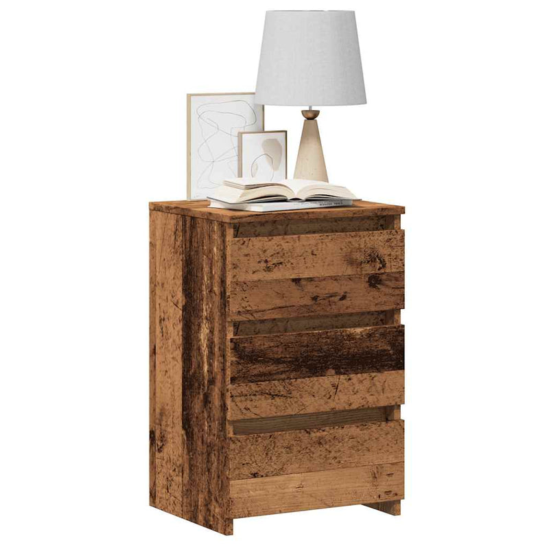 vidaXL 2 db antik fa színű szerelt fa éjjeliszekrény 40x35x62,5 cm