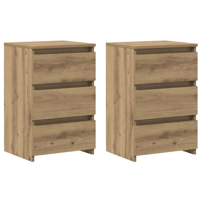 vidaXL éjjeliszekrények 2 db Artisan tölgy 40x35x62,5 cm műfa