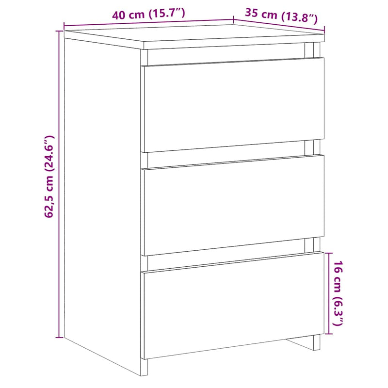 vidaXL éjjeliszekrények 2 db Artisan tölgy 40x35x62,5 cm műfa
