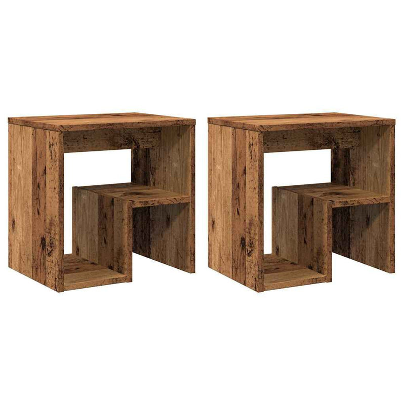 vidaXL 2 db antik fa színű szerelt fa éjjeliszekrény 40 x 30 x 40 cm