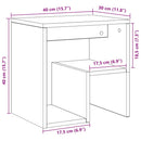 vidaXL 2 db kézműves tölgy színű szerelt fa éjjeliszekrény 40x30x40 cm