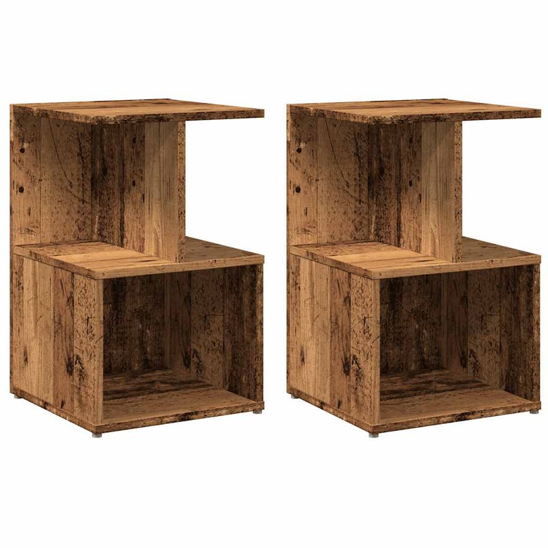 vidaXL éjjeliszekrények 2 db Régi fa 35x35x55 cm Gépesített fa