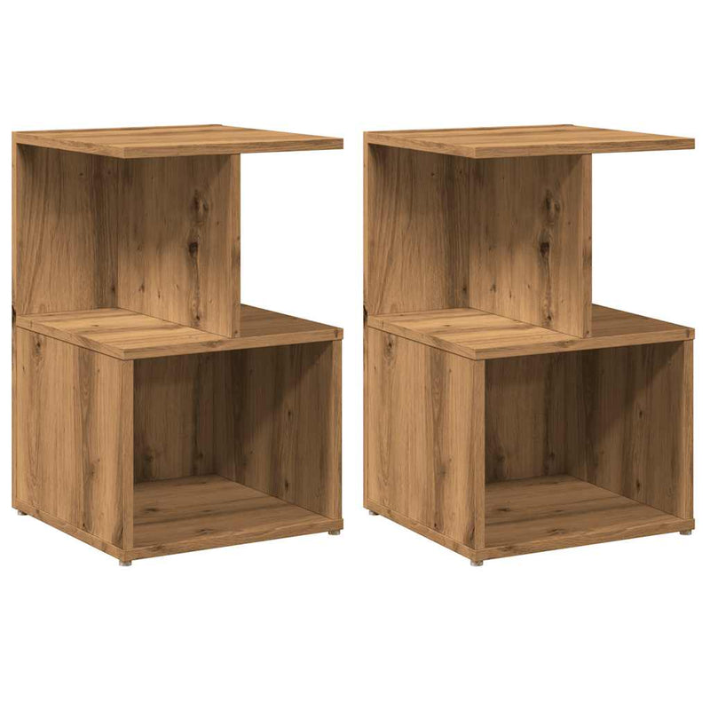 vidaXL éjjeliszekrények 2 db Artisan tölgy 35x35x55 cm műfa