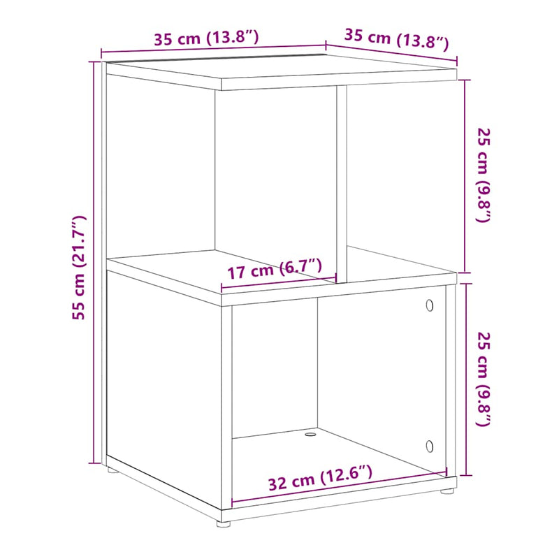 vidaXL éjjeliszekrények 2 db Artisan tölgy 35x35x55 cm műfa
