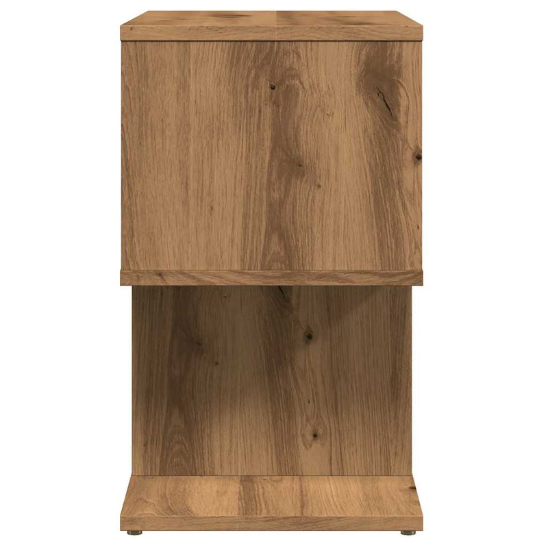 vidaXL 2 db kézműves tölgyszínű szerelt fa éjjeliszekrény 50x30x51,5cm