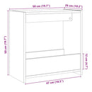vidaXL Oldalasztal Régi fa 50x26x50 cm Gépelt fa