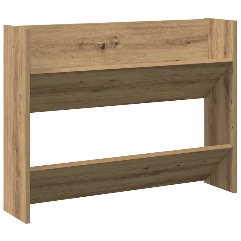 vidaXL kézműves tölgy színű szerelt fa fali cipőszekrény 80x18x60 cm