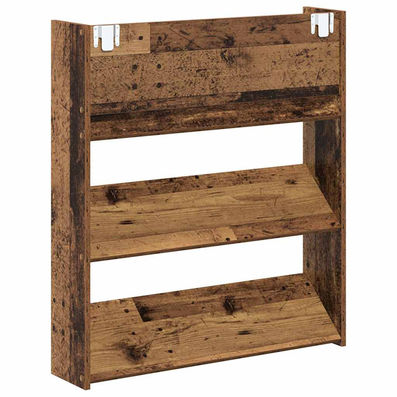 vidaXL antik fa színű szerelt fa fali cipősszekrény 80 x 18 x 90 cm