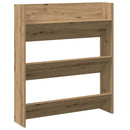 vidaXL kézműves tölgy színű szerelt fa fali cipőszekrény 80x18x90 cm