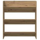 vidaXL kézműves tölgy színű szerelt fa fali cipőszekrény 80x18x90 cm