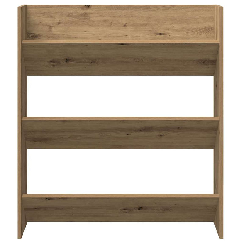 vidaXL kézműves tölgy színű szerelt fa fali cipőszekrény 80x18x90 cm