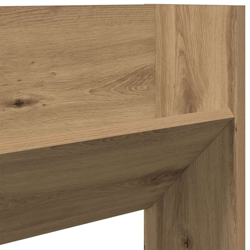 vidaXL kézműves tölgy színű szerelt fa fali cipőszekrény 80x18x90 cm