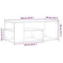 vidaXL dohányzóasztal Artisan tölgy 100x50x40 cm Gépelt fa