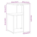 vidaXL Oldalasztal Artisan tölgy 36x30x56 cm Gépelt fa