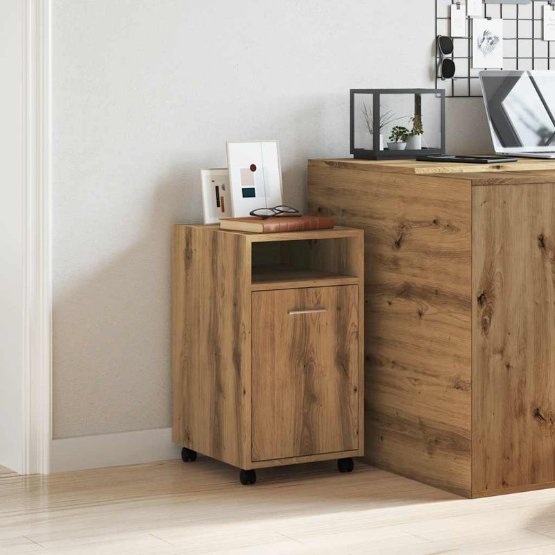 vidaXL szekrény kerekekkel Artisan tölgy Gépi úton előállított fa