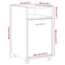 vidaXL szekrény kerekekkel Artisan tölgy Gépi úton előállított fa