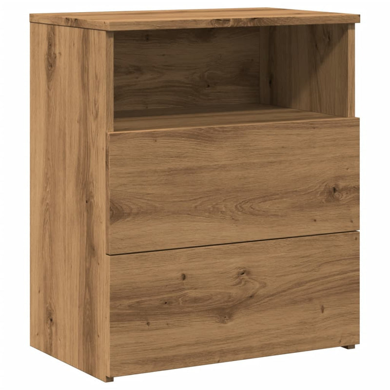 vidaXL kézműves tölgy színű szerelt fa éjjeliszekrény 50 x 32 x 60 cm